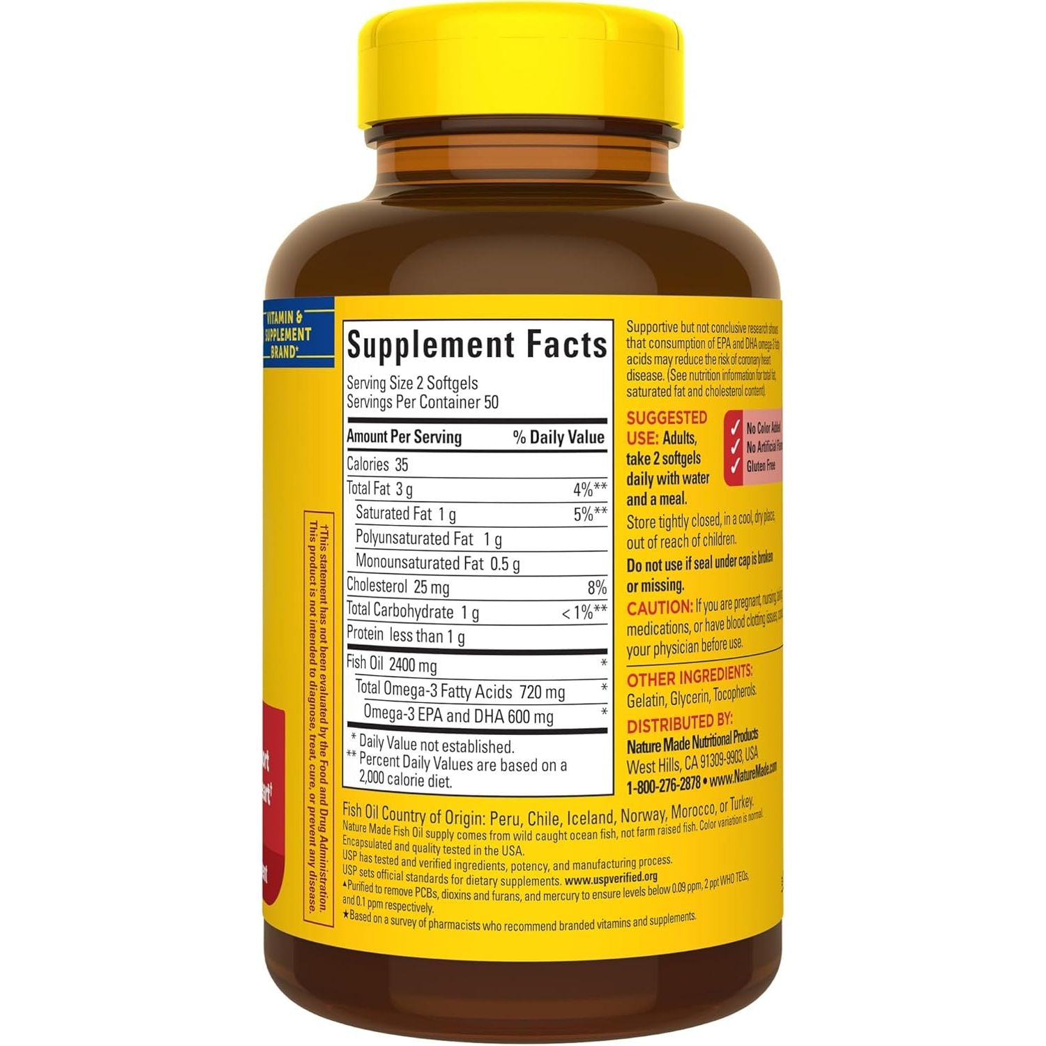 Buy now Nature Made Fish Oil Omega 3 Supplements, 1200mg Softgels, Omega 3 Fish Oil for Healthy Heart Support, 100 Softgels, 50 Day Supply at indiglob india
