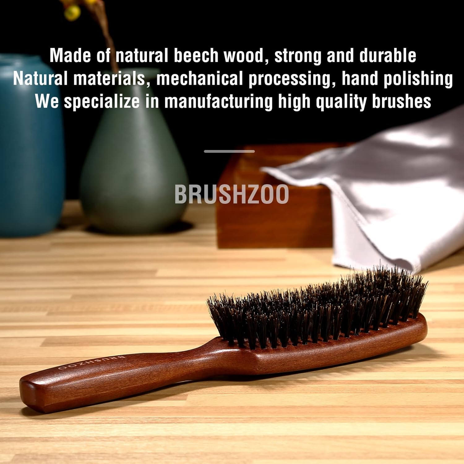 Buy now Hair Brush for Men Thin Fine Normal Hair, Boar Bristle Hair Brush for Add Shine Improve Texture Reduce Frizz, Hairbrush for Beard Straightens Softens at indiglob india