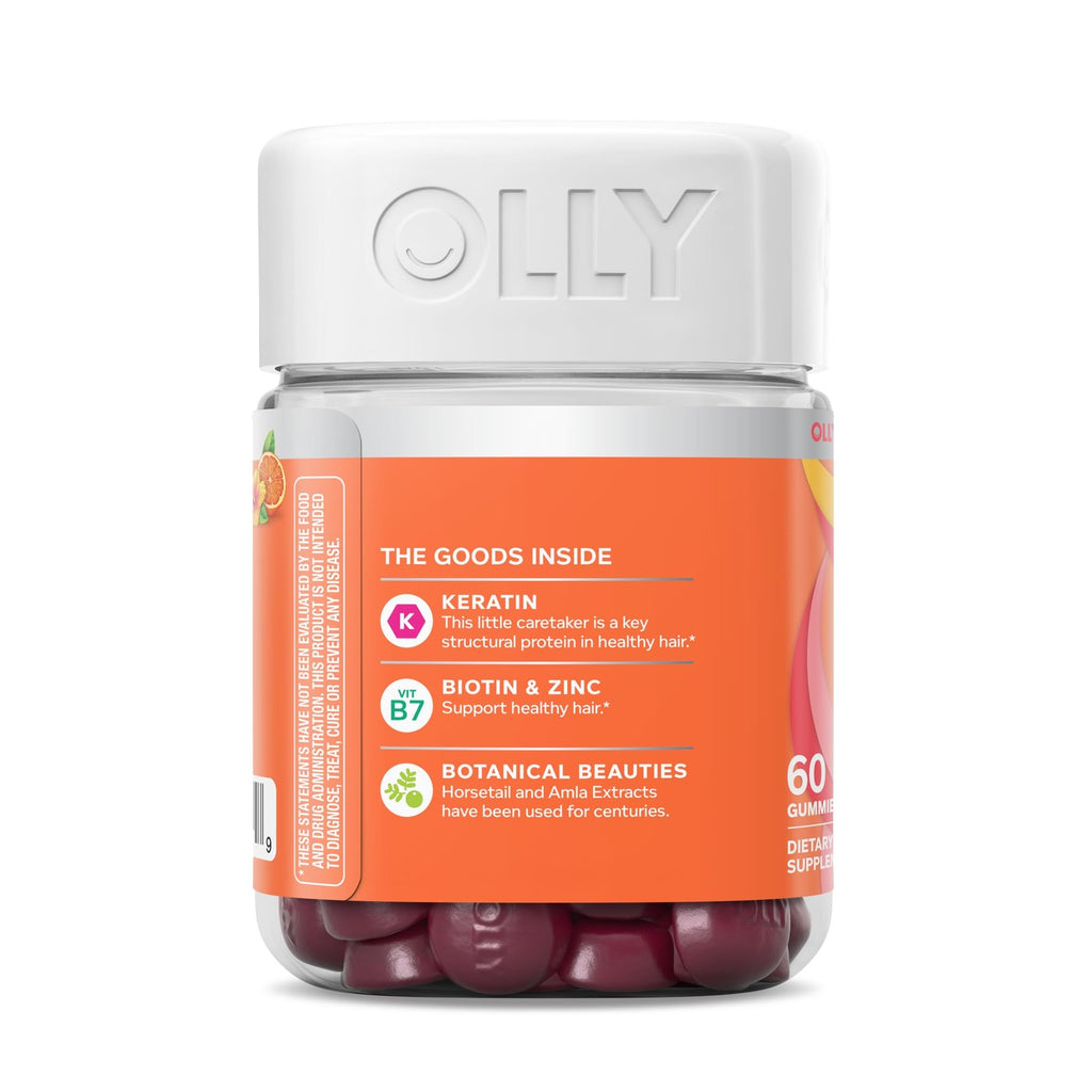 OLLY Heavenly Hair, Supports Healthy Hair,* Keratin, Biotin - 60 Count