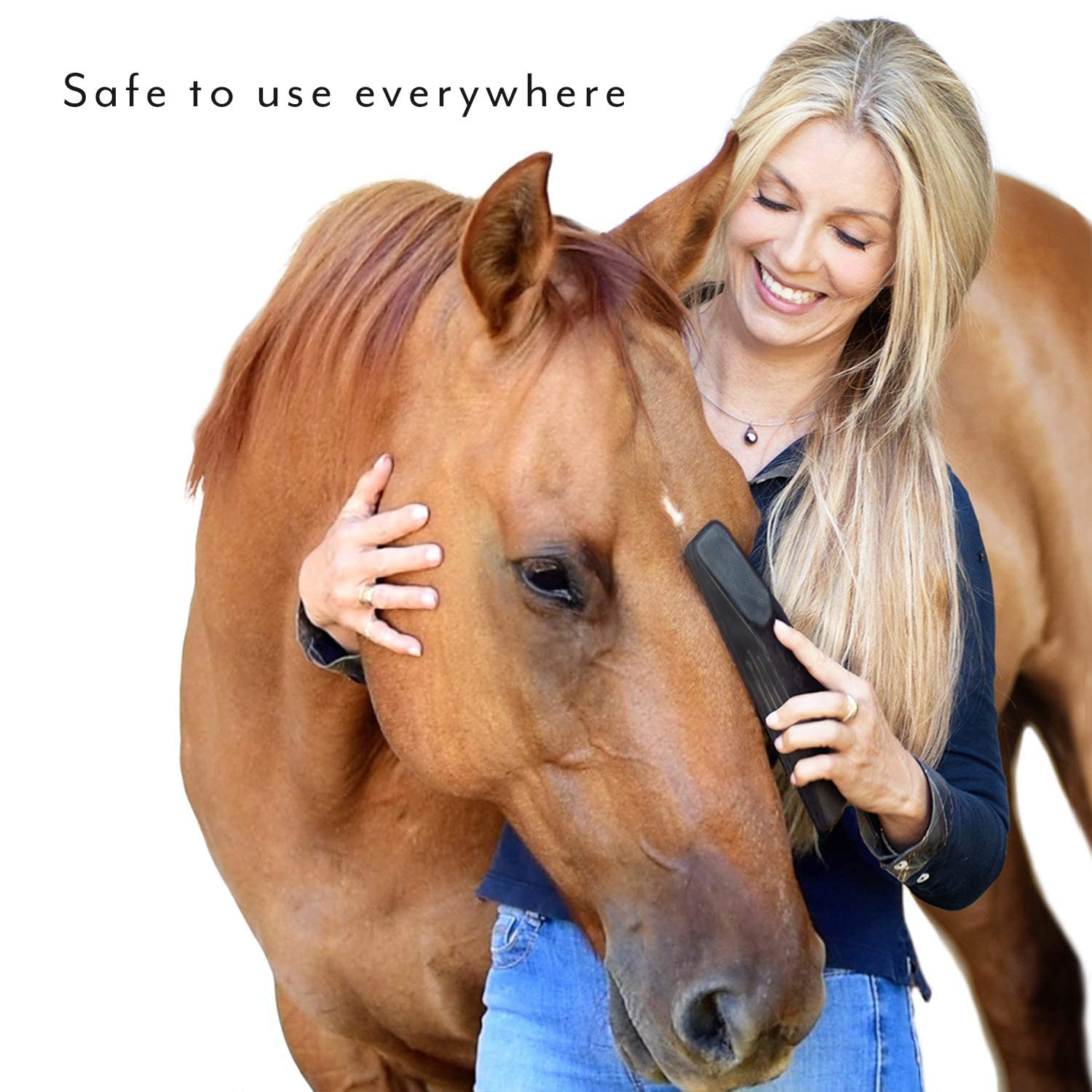 Buy now StripHair Gentle Groomer - Original for Horses Dogs 6-in-1 Shedding Grooming Massage Tool (Black) at indiglob india