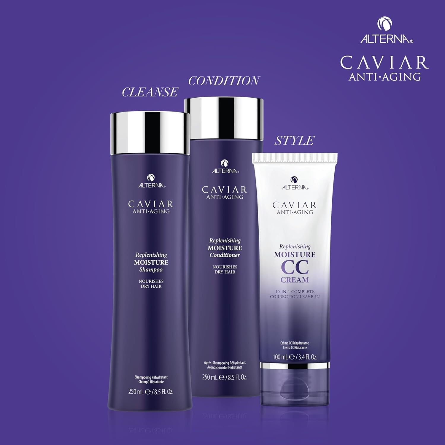 Buy now CAVIAR Anti-Aging Replenishing Moisture Shampoo | For Dry, Brittle Hair | Protects, Restores & Hydrates | Sulfate Free at indiglob india
