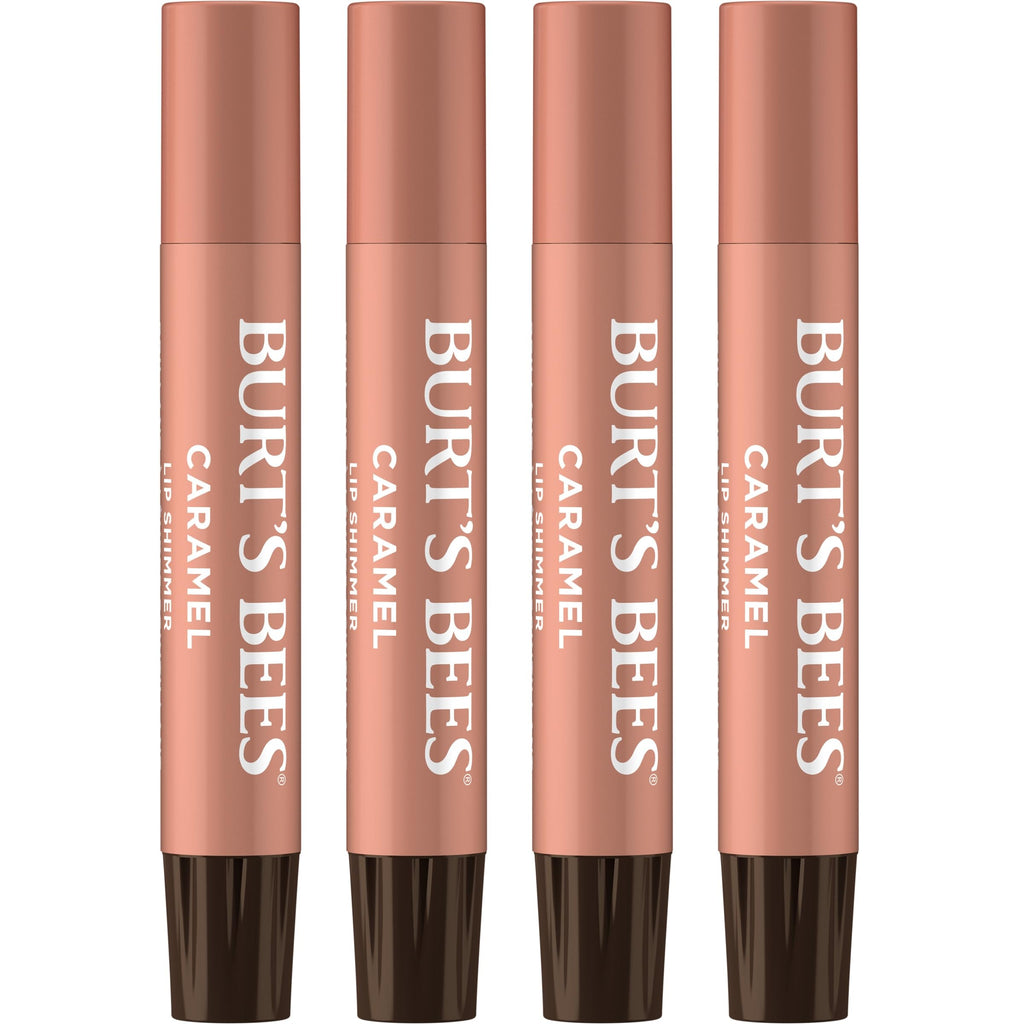 Buy now Burt's Bees Shimmer Lip Tint Set, Tinted Lip Balm Stick, Moisturizing for All Day Hydration with Natural Origin Glowy Pigmented Finish & Buildable Color, Caramel (4-Pack) at indiglob india