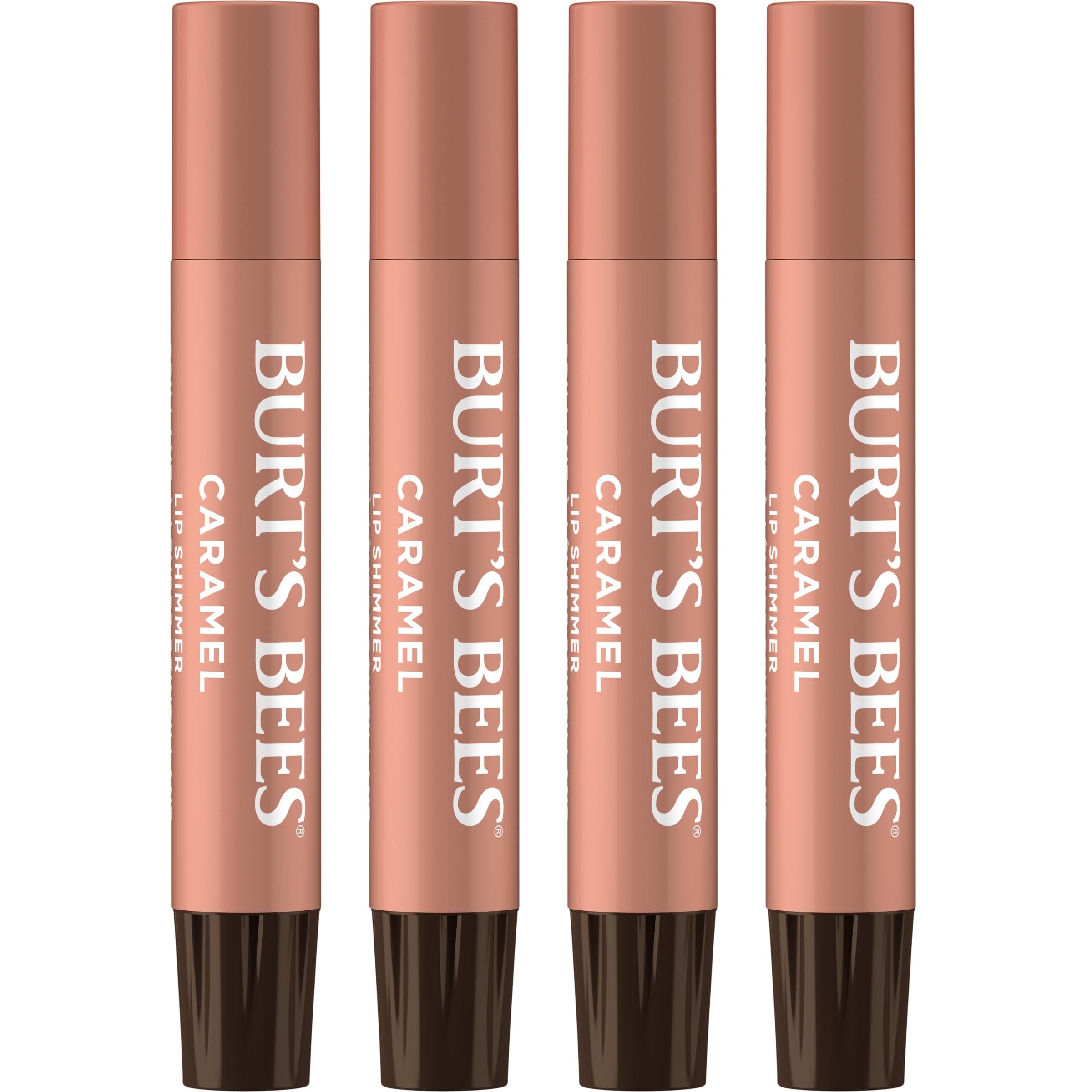 Buy now Burt's Bees Shimmer Lip Tint Set, Tinted Lip Balm Stick, Moisturizing for All Day Hydration with Natural Origin Glowy Pigmented Finish & Buildable Color, Caramel (4-Pack) at indiglob india