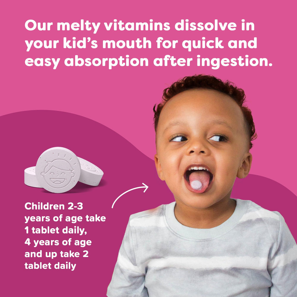 Renzo's Captain Calm Kids Magnesium Supplement with L-Theanine, Dissolvable Kids Vitamins for Relaxation and Mood Support, Sugar-Free Melty Tabs, Green Apple Flavor, 60-Count (1-2 Month Supply)