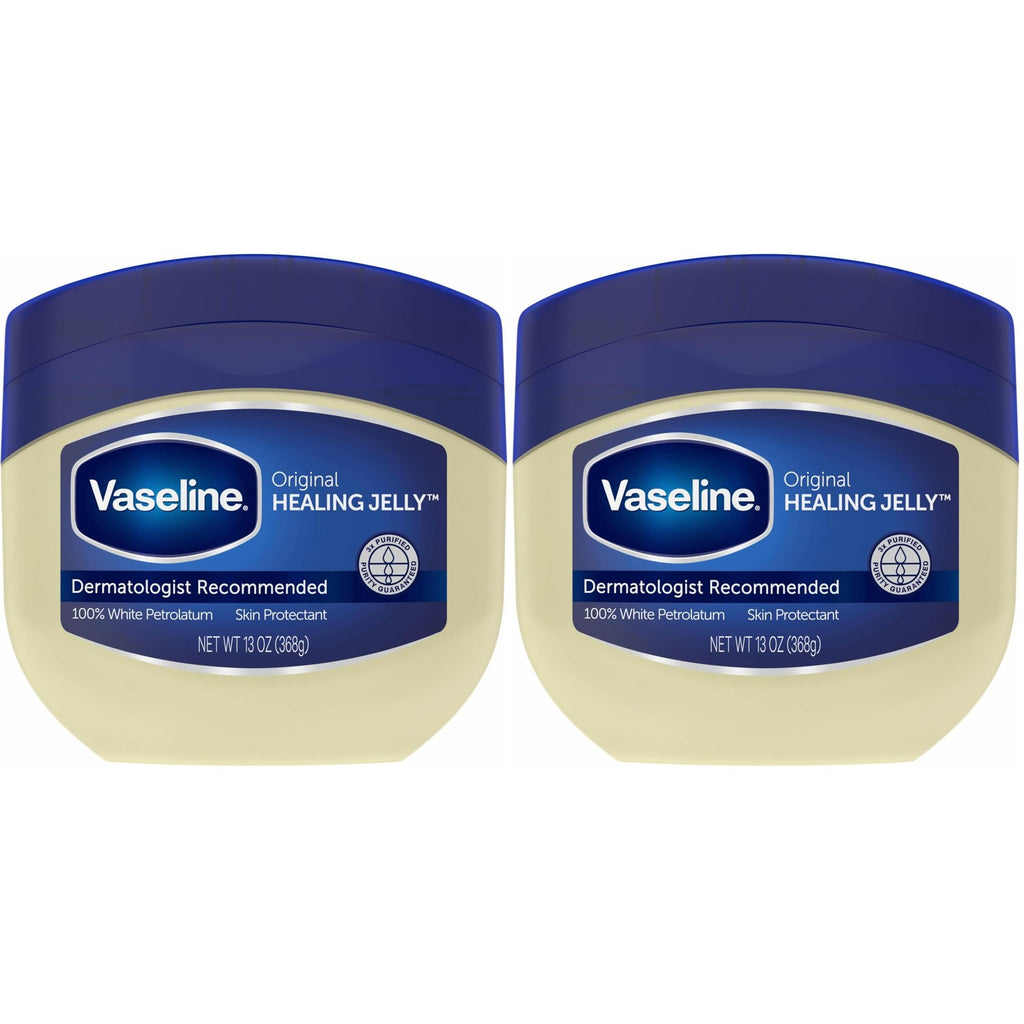 Vaseline Original Petroleum Healing Jelly for Dry Cracked Skin 13oz 3ct | Moisturizing skin protectant for minor cuts, burns and eczema; fragrance-free, hypoallergenic and dermatologist recommended