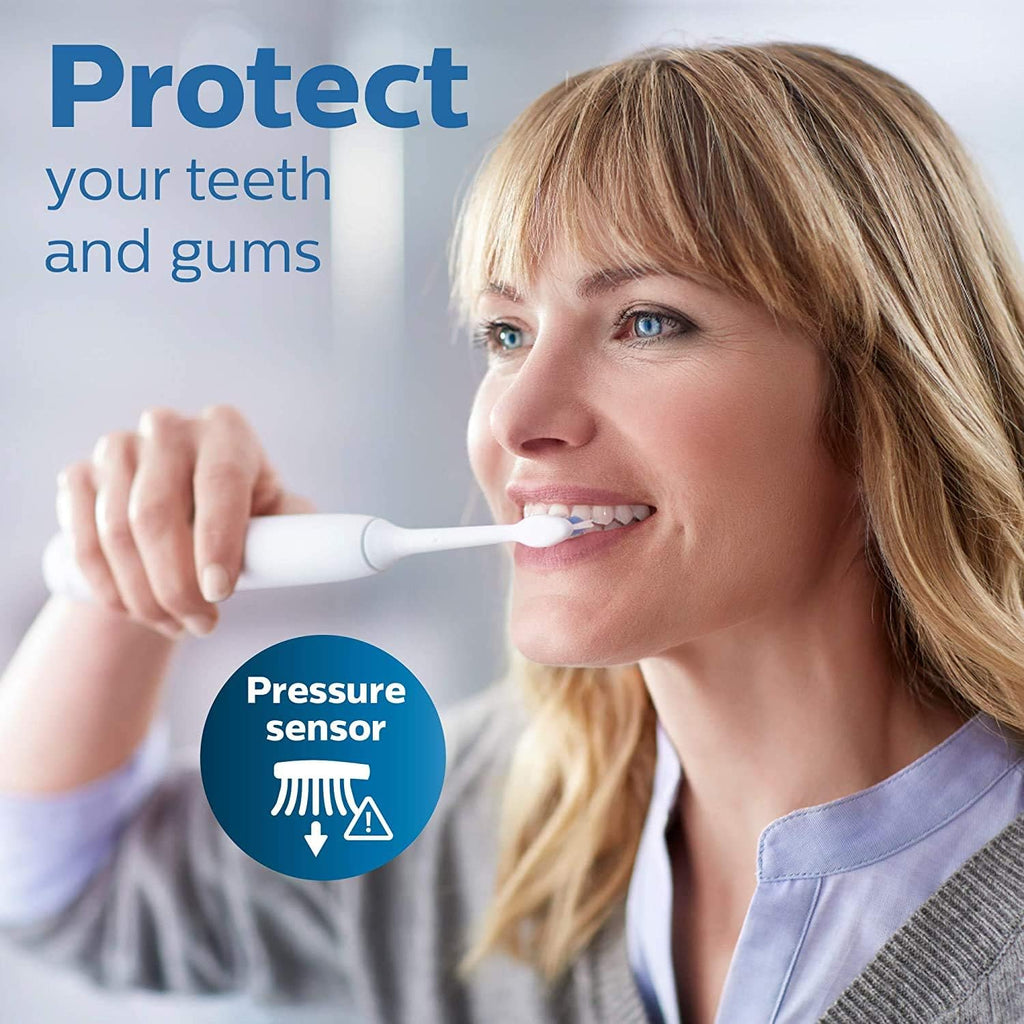 Buy now Philips Sonicare ProtectiveClean 5100 Rechargeable Electric Toothbrush, with Pressure Sensor, 3 Cleaning Modes, SmarTimer and QuadPacer, 14-Day Battery Life, Travel Case, White, Model HX6857/11 at indiglob india