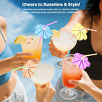 50PCS Umbrella Straws,Drink Umbrellas for Hawaiian,Tropical,Luau,Tiki Party
