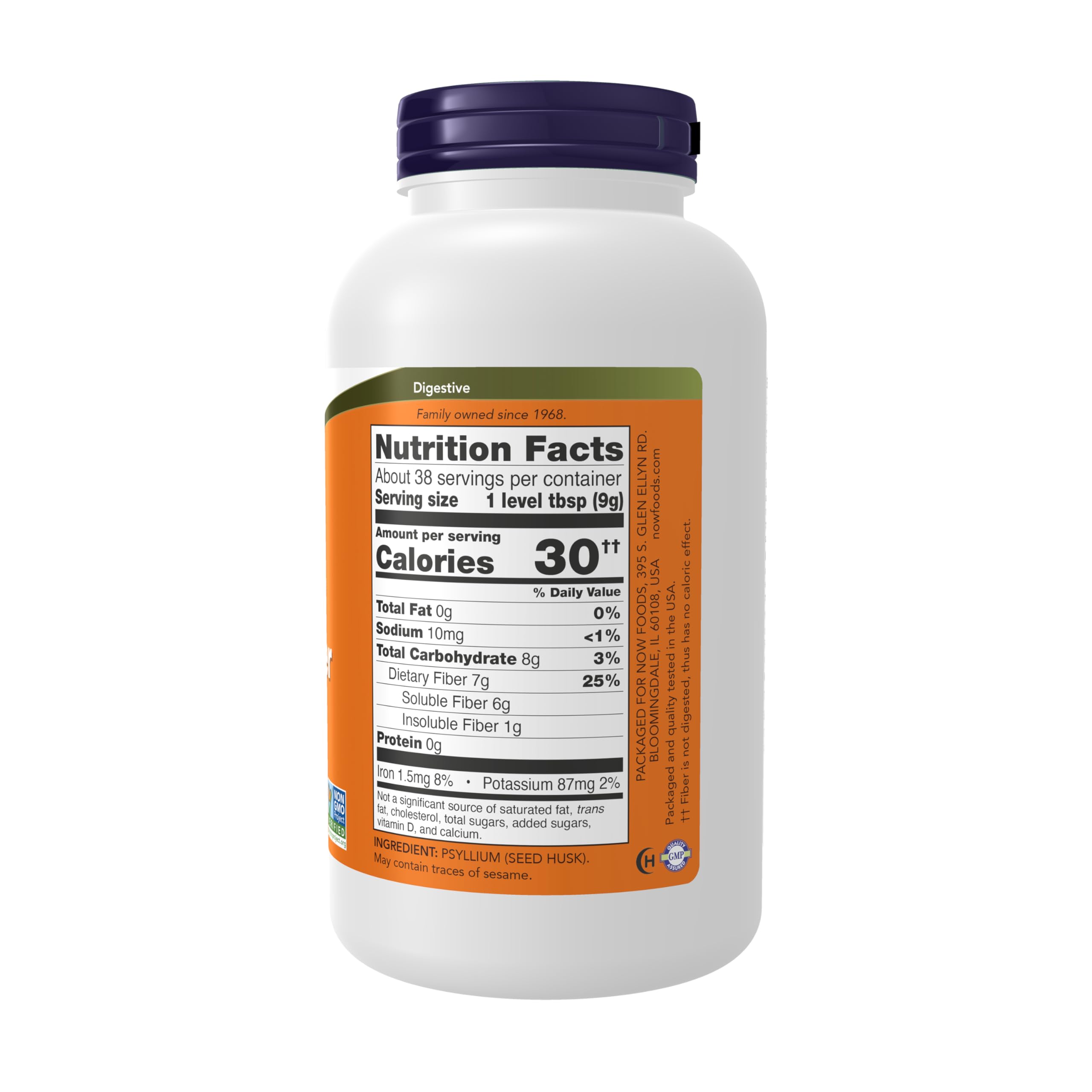 NOW Foods Supplements, Psyllium Husk Powder, Non-GMO Project Verified, Soluble Fiber, 12-Ounce