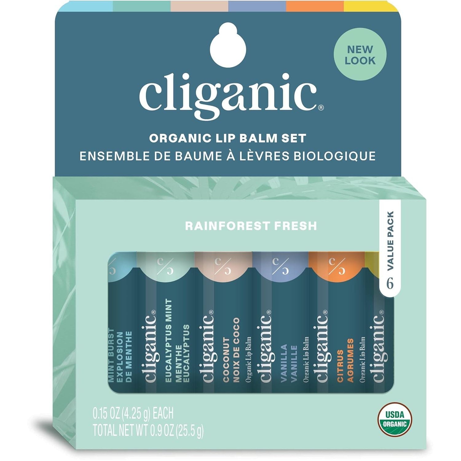Buy now Cliganic Organic Lip Balm Set (6 Flavors) - 100% Natural Hydrating, Moisturizing for Dry Cracked Lips, for Men & Women 6 Count (Pack of 4) Rainforest Fresh at indiglob india
