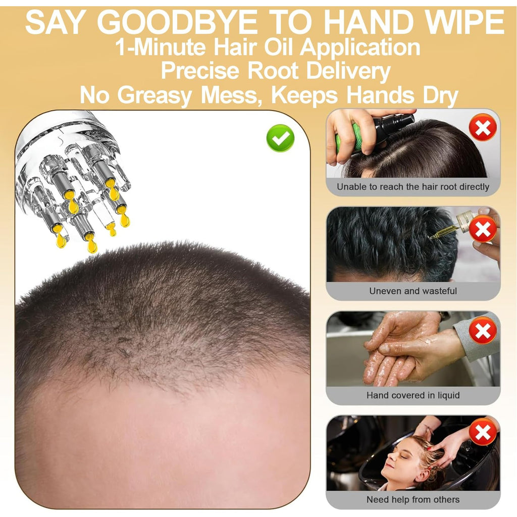 Angel Kiss Minoxidil Applicator, Hair Oil Applicator, Scalp Applicator Tool | Oil Dispenser for Hair: Fast Efficient Delivery to Hair Roots, Messy-Free, Waste-Free, Scalp Massage Compact Minoxidil Bottle