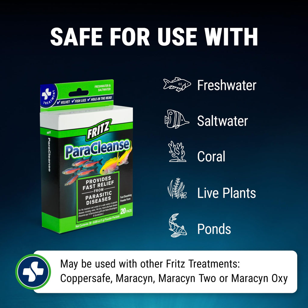 Fritz Aquatics ParaCleanse Provides Fast Relief from Parasitic Diseases (20-Count)