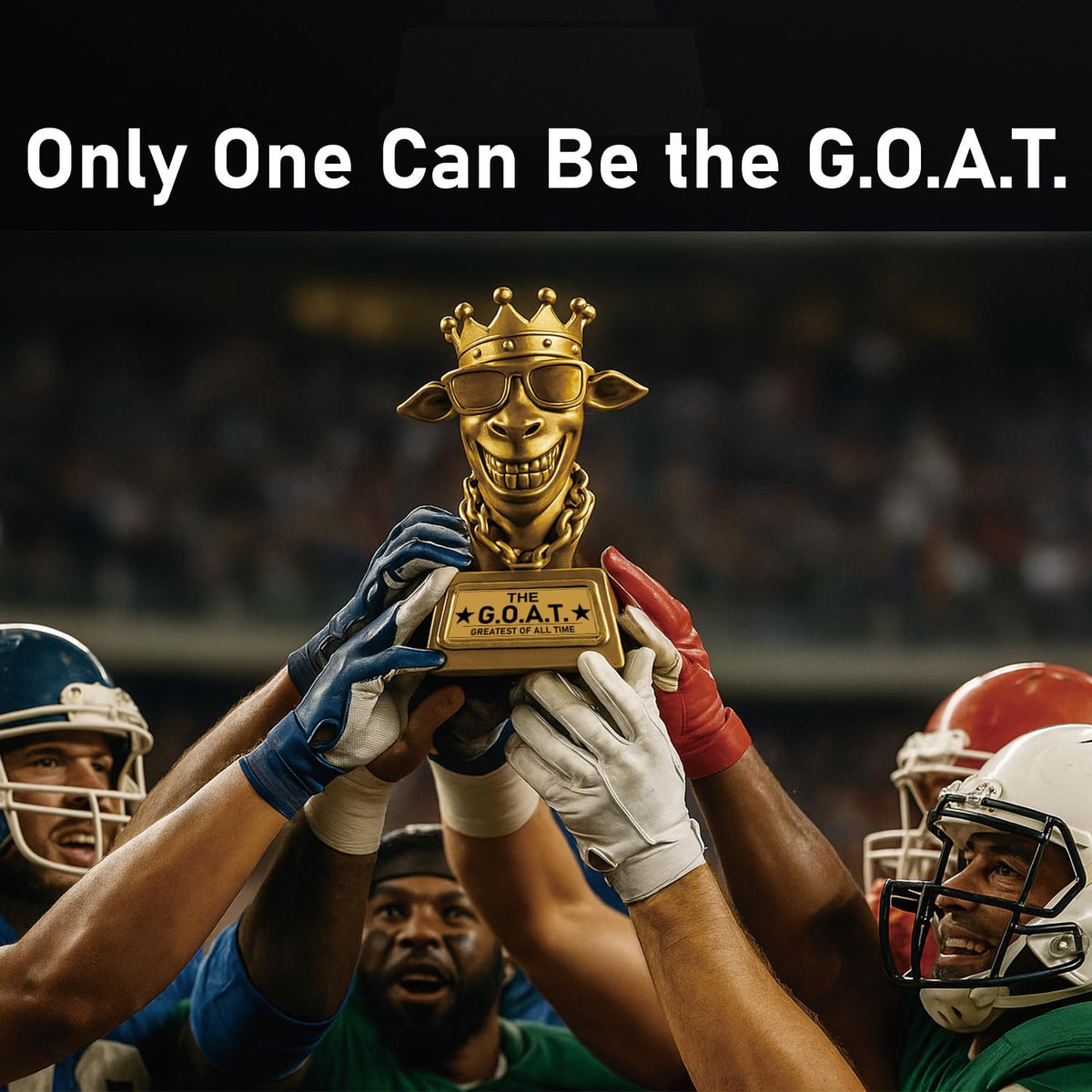 Goat Trophy Winner Award – 7 Inch Funny Greatest of All Time Trophy for Fantasy Football Champion, Office MVP, Employee Recognition, Retirement Gift for Men, Boss, Coworker & Friends
