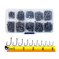 300PCS Small High-Carbon Steel Barbed Fishing Hooks,Hole,10 Sizes