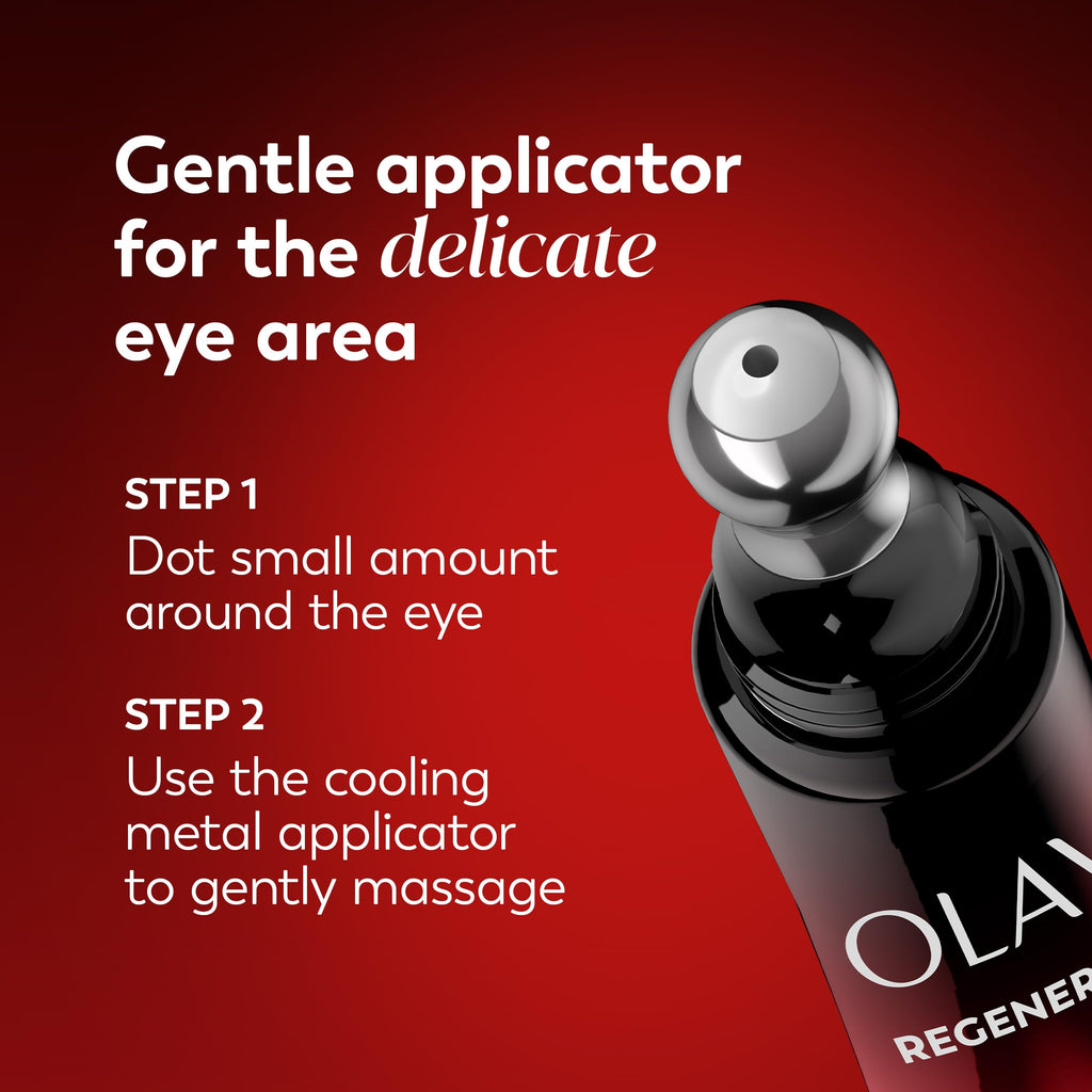 Olay Regenerist Under Eye Cream Roller, Eye Wrinkle Cream, Crows Feet & Bags Treatment, Anti-Wrinkle, Anti-Aging Serum, Fragrance-Free, Hexa-Repair Peptide & Bakuchiol, 0.7oz