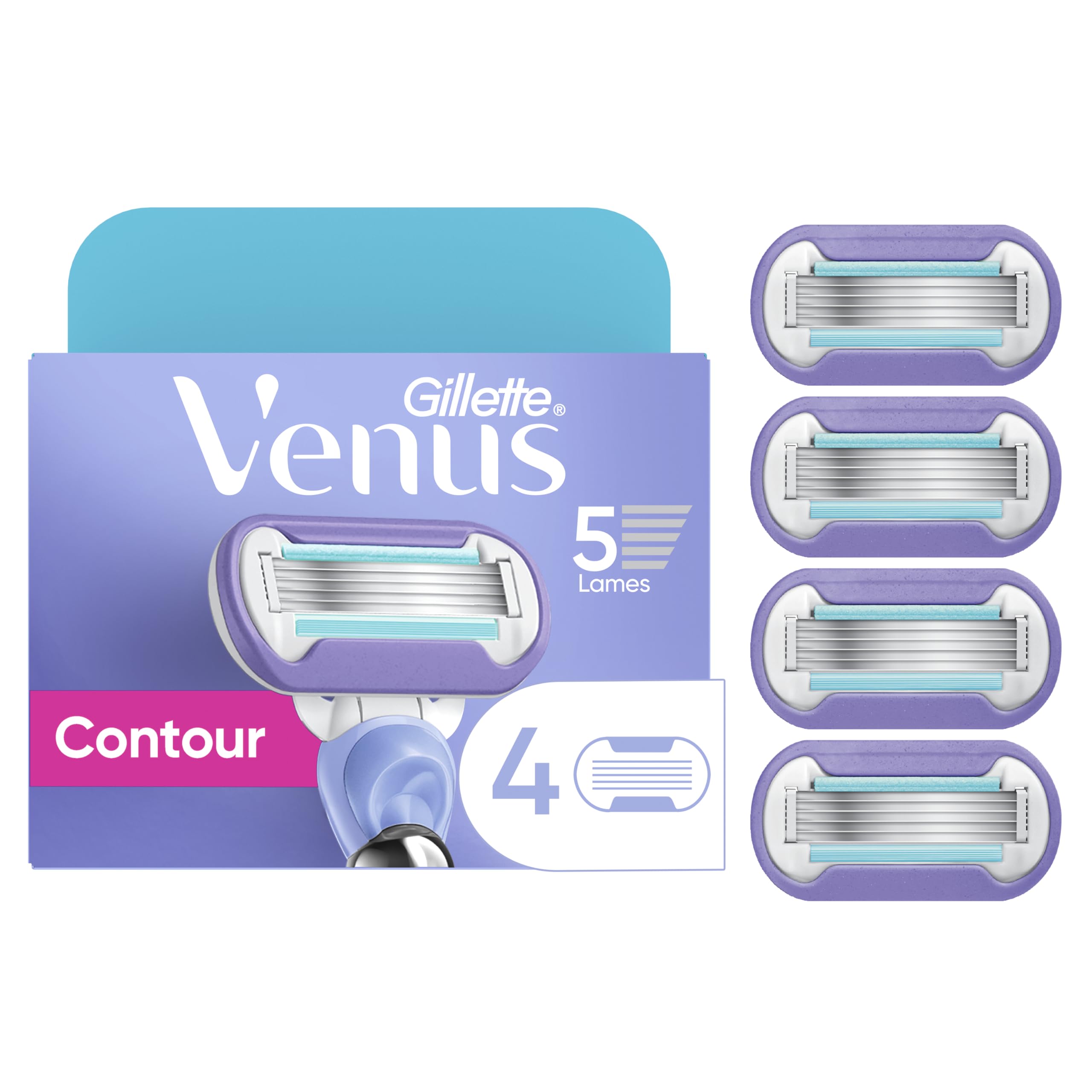 Gillette Venus Deluxe Smooth Swirl Womens Razor Blade Refills, 6 Count, Moisture Ribbon to Protect Against Irritation