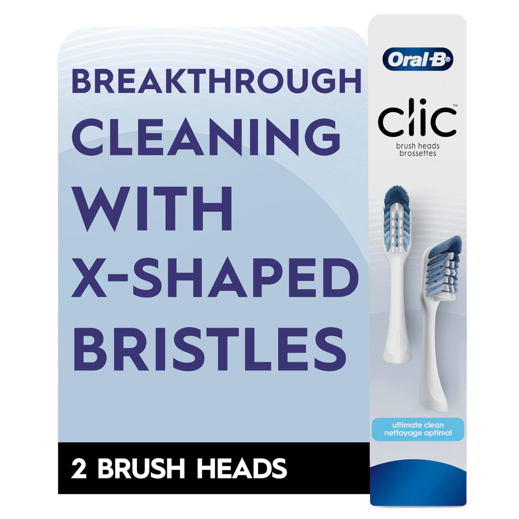 Buy now Oral-B Clic Toothbrush replacement heads, 2 count toothbrushes, white refill brush heads at indiglob india