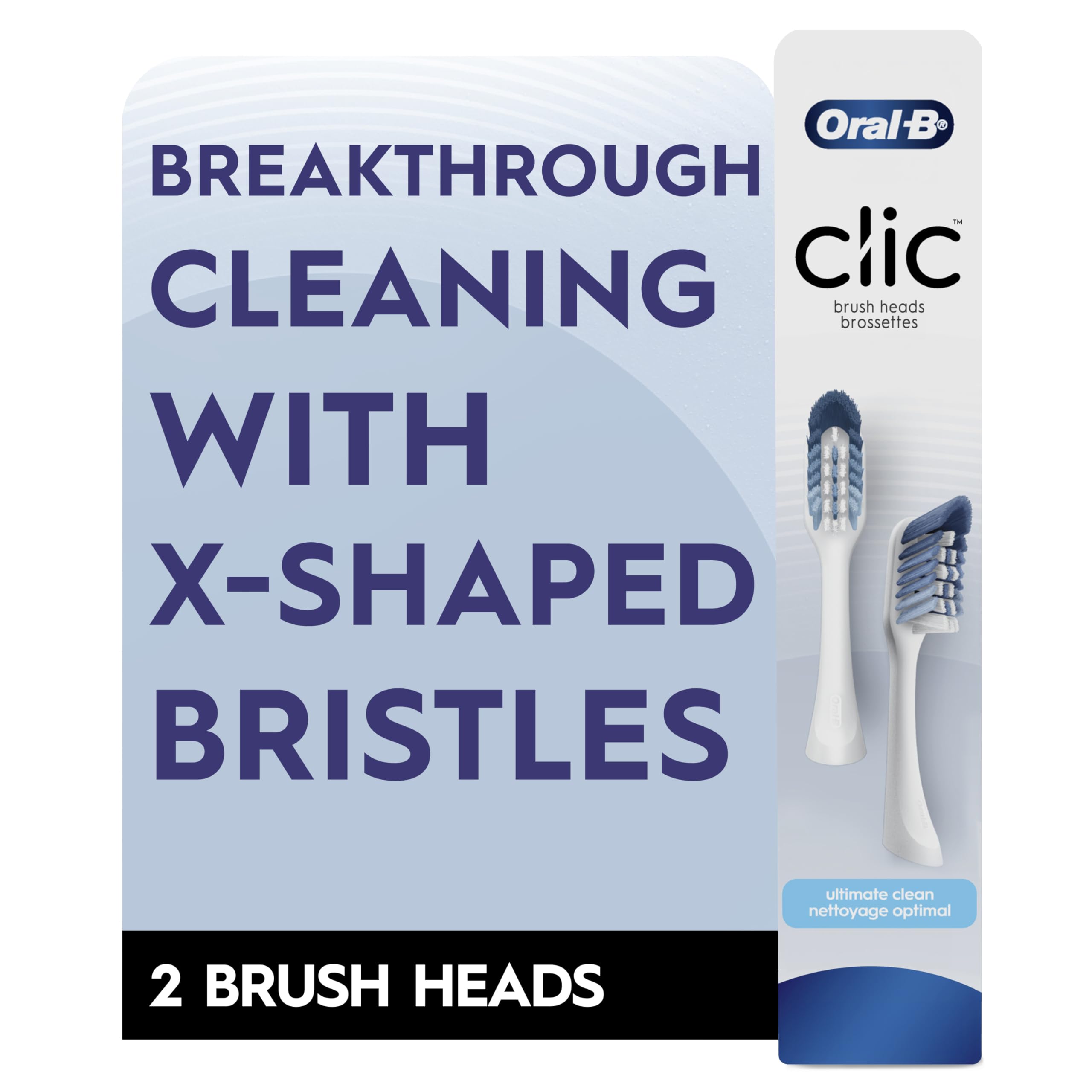 Buy now Oral-B Clic Toothbrush replacement heads, 2 count toothbrushes, white refill brush heads at indiglob india