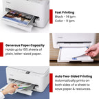 Canon PIXMA TS6520 Wireless Color Inkjet Printer, Duplex Printing, Copier/Scanner, 1.42" OLED Display, Compact, White