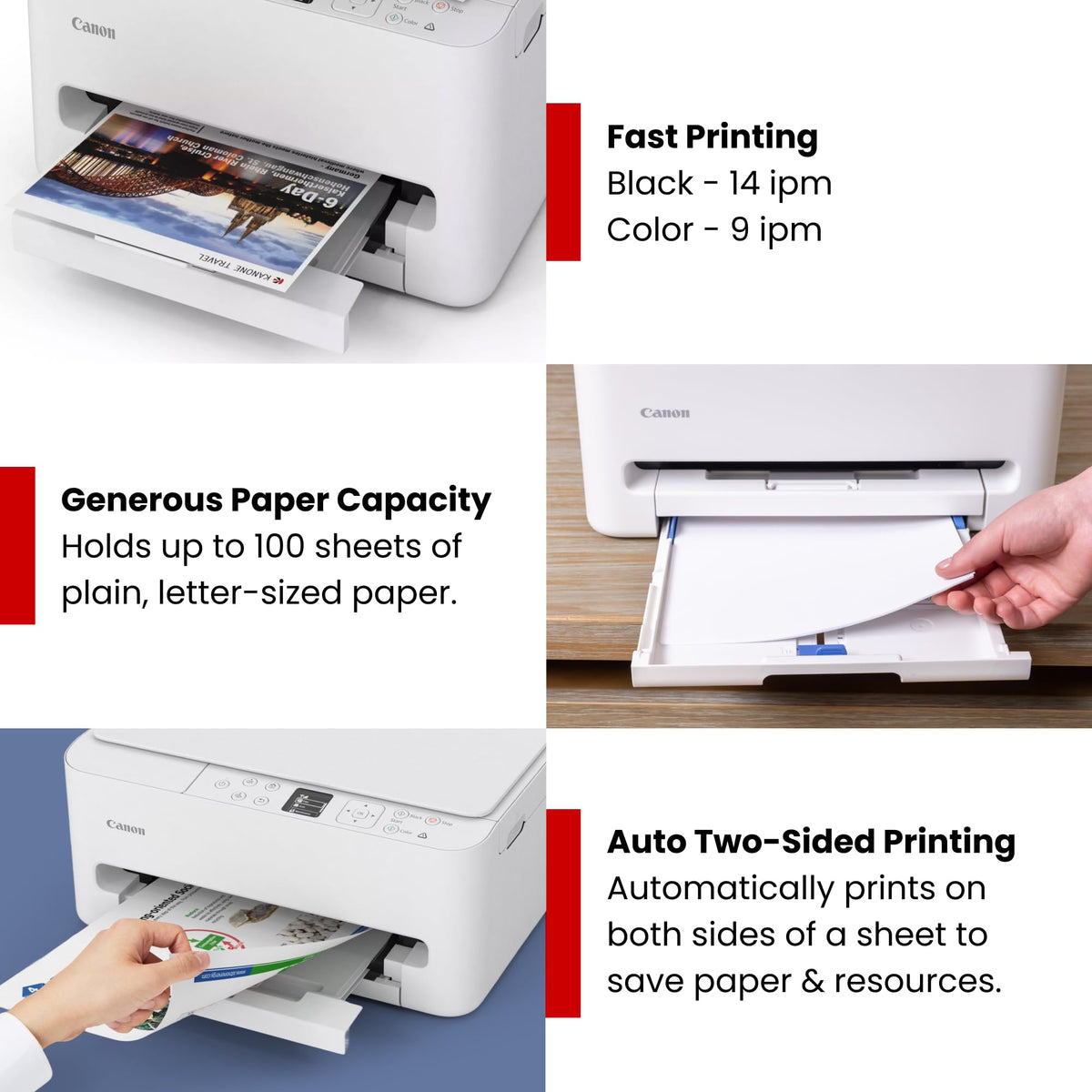 Canon PIXMA TS6520 Wireless Color Inkjet Printer, Duplex Printing, Copier/Scanner, 1.42" OLED Display, Compact, White