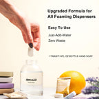 Flowcheer foaming hand soap refill tablets in original packaging; easy to use with just water, promoting zero waste.
