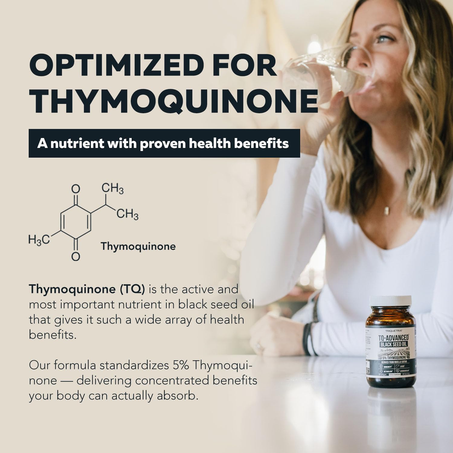 Black Seed Oil Softgels | 5% Thymoquinone - TQ-Advanced® | High Potency - 500 mg per Capsule - 15:1 Concentrate from Nigella Sativa Extract, Raw Form, Vegan Formula, Glass Bottle (60 Softgels)