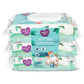 Parent's Choice Gentle Clean Fragrance-free Unscented No Scent Baby Wet Wipes Suitable for Sensitive Skin Infused with Vitamin E and Aloe, 240 Count (Value Pack Includes 3 80-Count Packages) - 1 Pack
