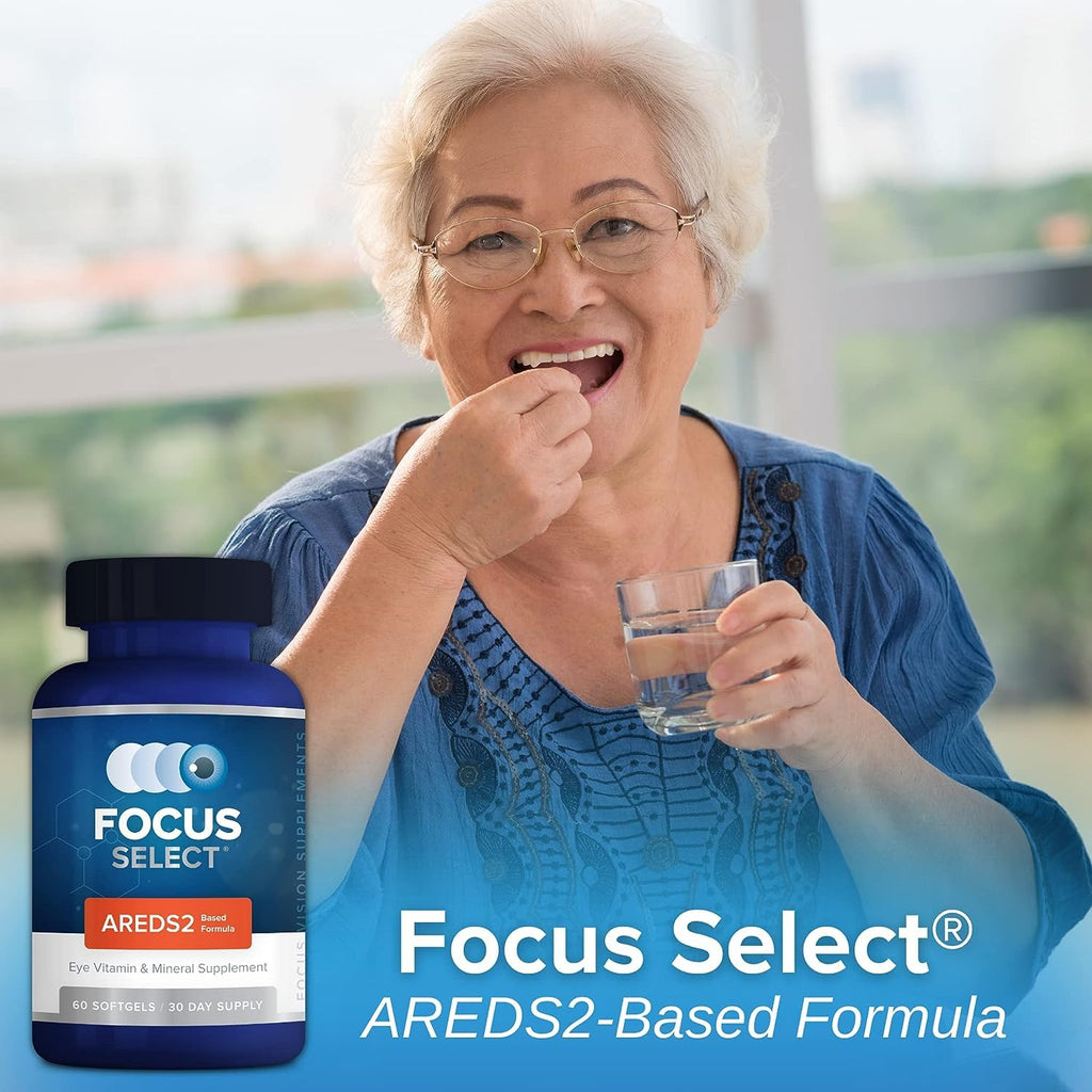 Focus Select AREDS2-Based Eye Vitamin Supplement with Low-Zinc, 120 Count | Lutein and zeaxanthin vision supplement for macular support, doctor-developed, safe for smokers, made in USA, 60-day supply