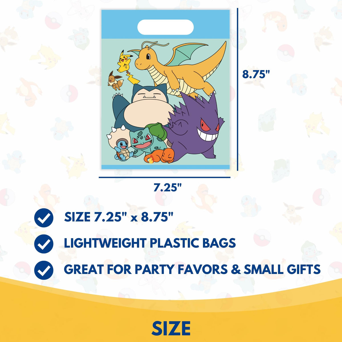 Pokemon Goodie Bags - 24 Pack - for Party Favors, Birthday Decorations