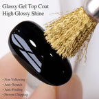 Double Rhythm 0.5Oz No Wipe Clear Gel Top Coat Base Coat Hema and Tpo Free 2 Pcs 15ML Gel Polish Manicure DIY Home Salon (Top Coat Base Coat)