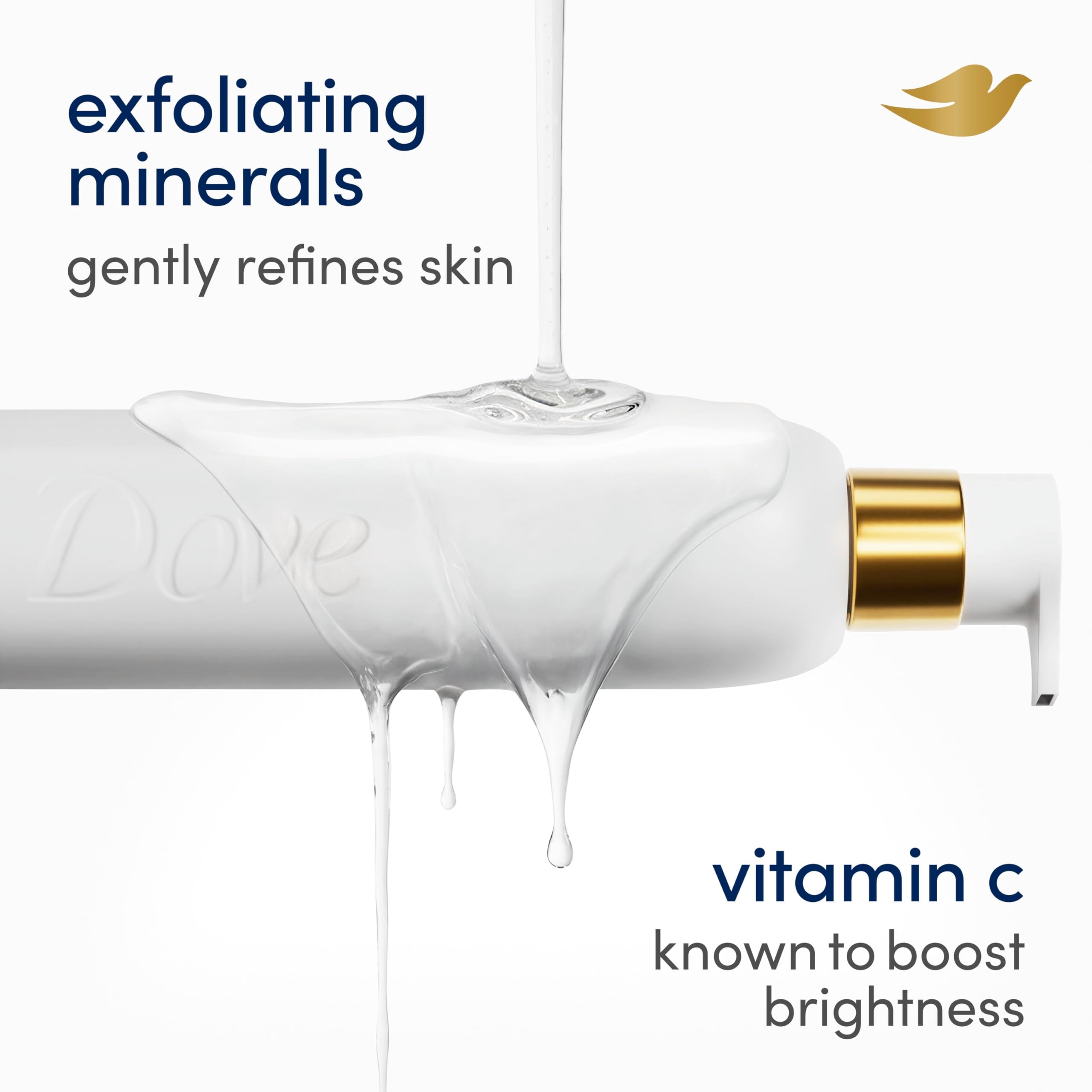 Dove Exfoliating Body Wash Glow Recharge Energizes & illuminates 18.5 oz | For everyday shower care, Helps illuminate and refine skin, With 3% brightening serum
