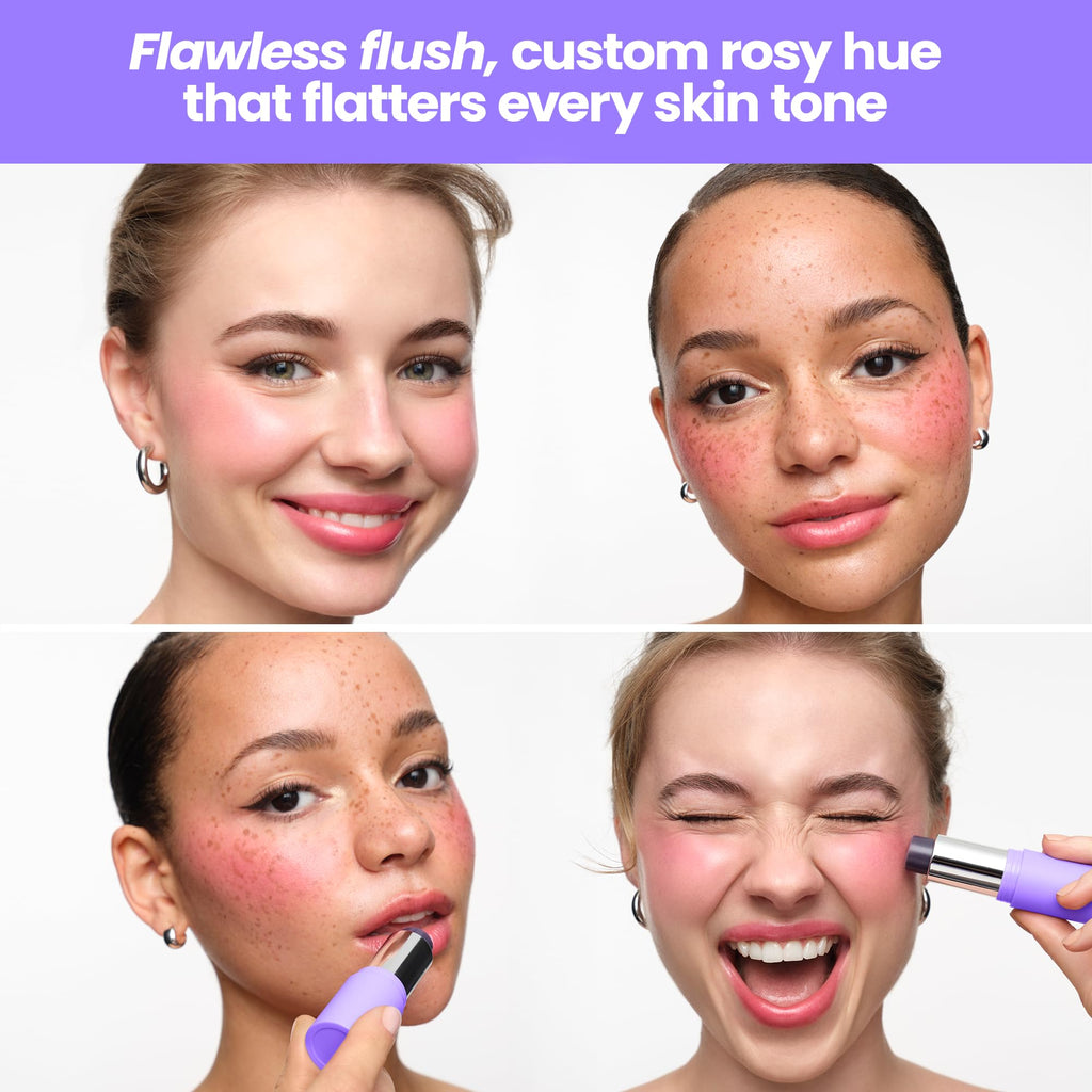 Wonderskin Cream Blush Stick pH-Activated - pHlush Stick, Blush for Cheeks | pH-activated blush stick that color adapts to your skin for a natural-looking flush on cheeks and lips.