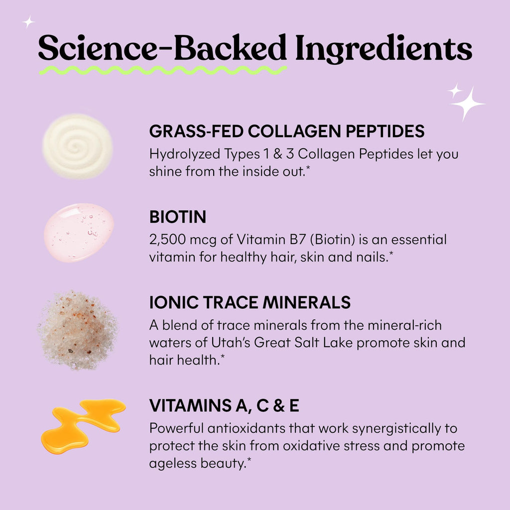 Lemme Glow Collagen Gummies for Strong Nails & Healthy Skin, 30-Day Supply | Strong hair & nails, Healthy Skin, Peptides, Biotin, Trace Minerals, Zinc, Vitamins A, C & E, Dairy & Gluten Free