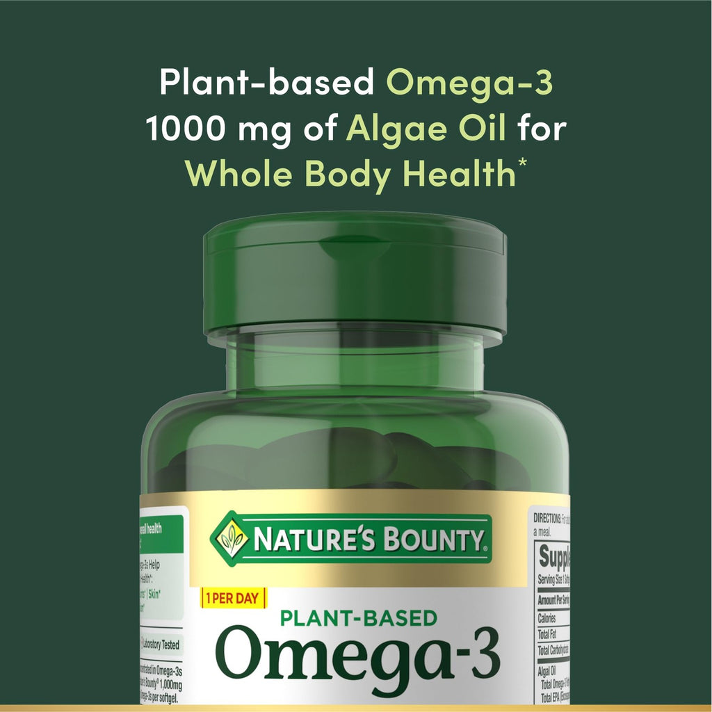 Nature's Bounty Omega 3, Plant-Based Omega 3 Fatty Acid Supplement, 30 Ct