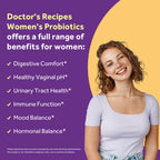 Doctor's Recipes Probiotics for Women, 100 Billion CFU, 18 Probiotic Strains, Prebiotics, Cranberry, P-5-P & VC, Vaginal, Digestive & Immune Support, Shelf-Stable, 30 Vegan Caps