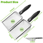 2 Pack Cat Litter Scoop with 3.8mm & 5mm Mesh – Stainless Steel Kitten Litter Scoop with 2 Adhesive Hooks, Metal Cat Poop Scooper for All Litter Types, Efficient Sifting & Easy Cleaning for Litter Box