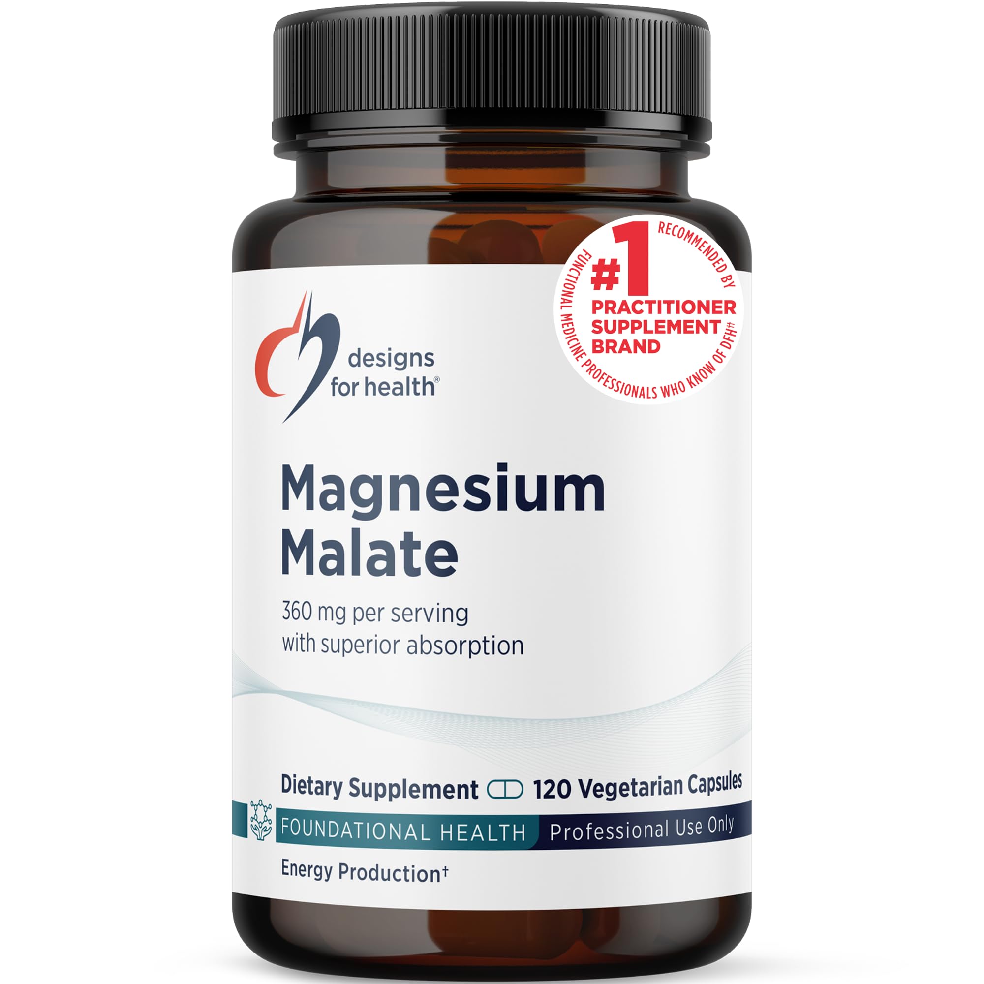 Designs for Health Magnesium Malate - Chelated Magnesium as Di Magnesium Malate - Highly Bioavailable Form to Support Energy, Bone Health + Muscle Recovery (240 Magnesium Malate Capsules)