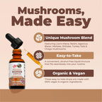 MARYRUTH'S Organic Mushroom Complex, Lion's Mane, Turkey Tail, 30 Servings