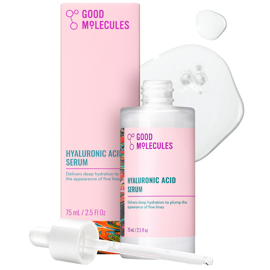 Buy now Good Molecules Hyaluronic Acid Serum - 1% Hyaluronic Acid Non-greasy Ultra Hydrating Serum, Facial Moisturizer for Plumper Skin, Skin Care for Face at indiglob india