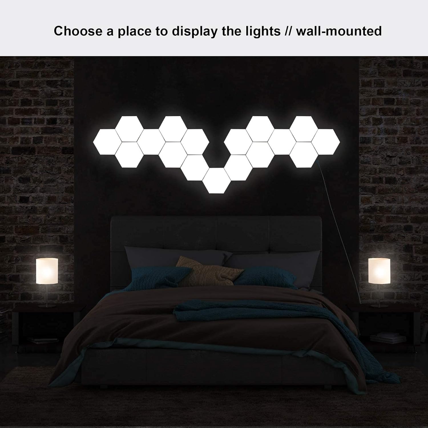 Buy now Hexagon Lights | Premium Set of LED Wall Lights | Modular, Touch-Sensitive and Remote-Controlled RGB Lighting | Aesthetic Room Decor | Perfect Decoration for Living and Bedroom | 13 Colors at indiglob india