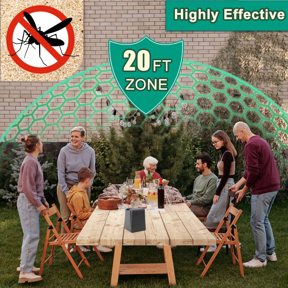 Mosquito Repellent Refills for Outdoor Indoor, Includes 2-Pack 280 Hr Repellent Refill with 20’ Mosquito Protection Zone, Highly Effective, Long Lasting, DEET-Free, No Spray