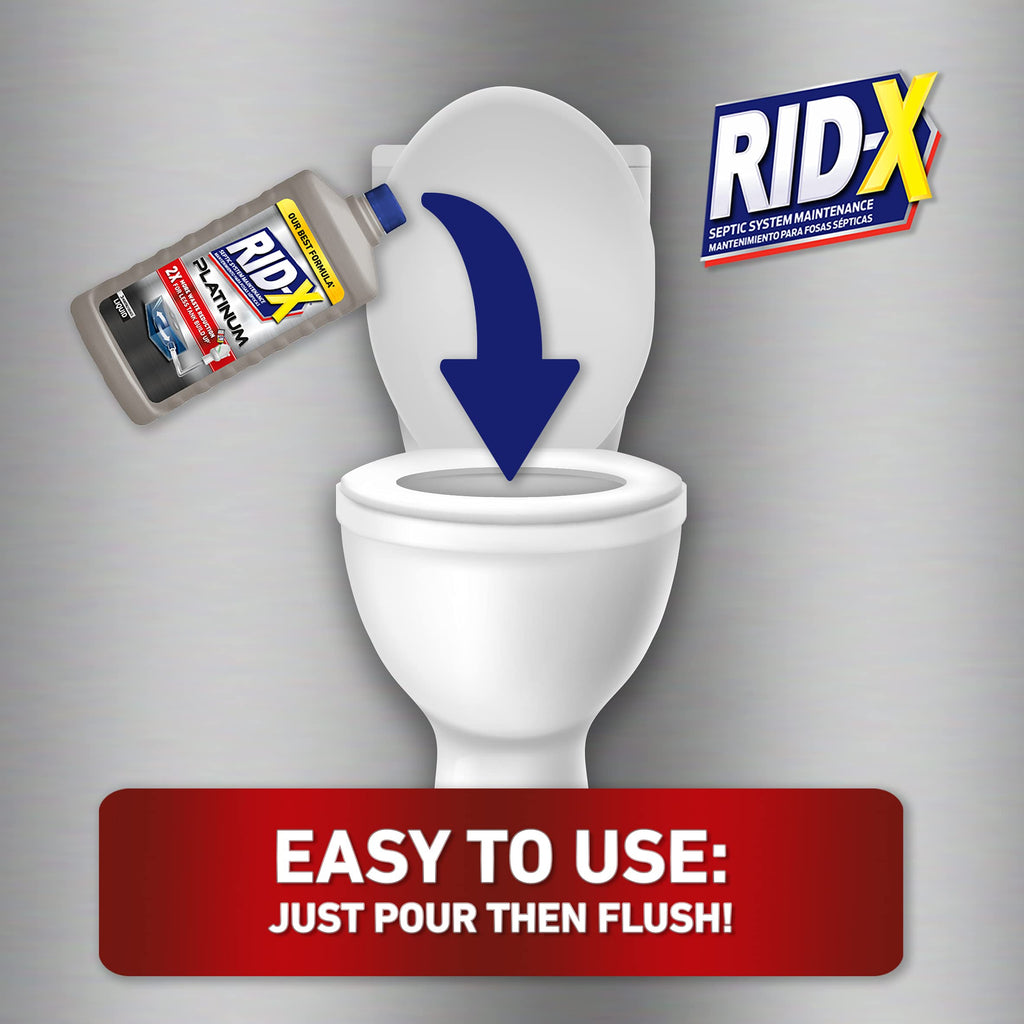Rid-X Septic Tank Treatment Platinum, Liquid Formula, 3 Months' supply