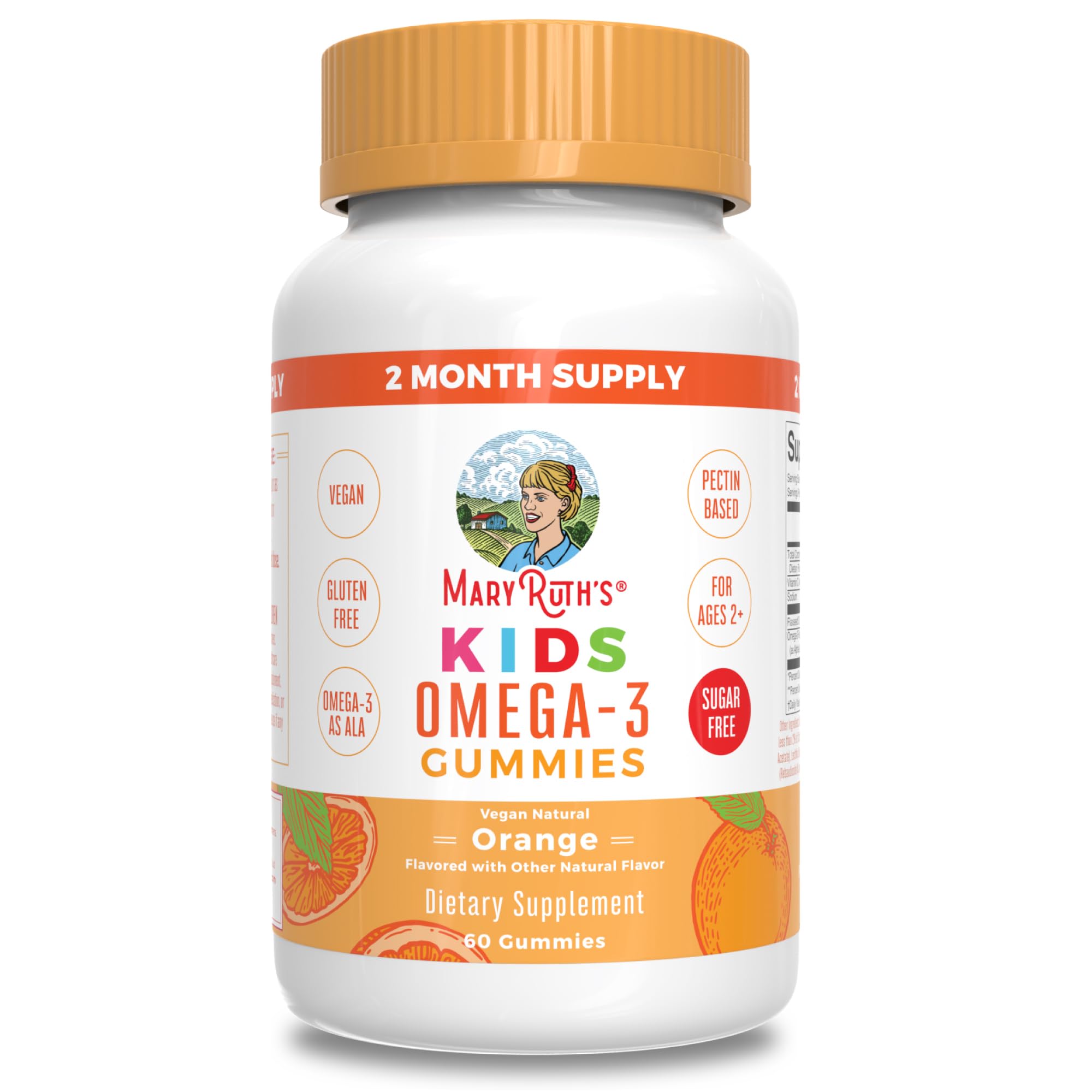 MARYRUTH'S Vegan Omega 3 Gummies for Kids, No Fish Taste, 2 Month Supply | No Fish Taste, 2 Month Supply