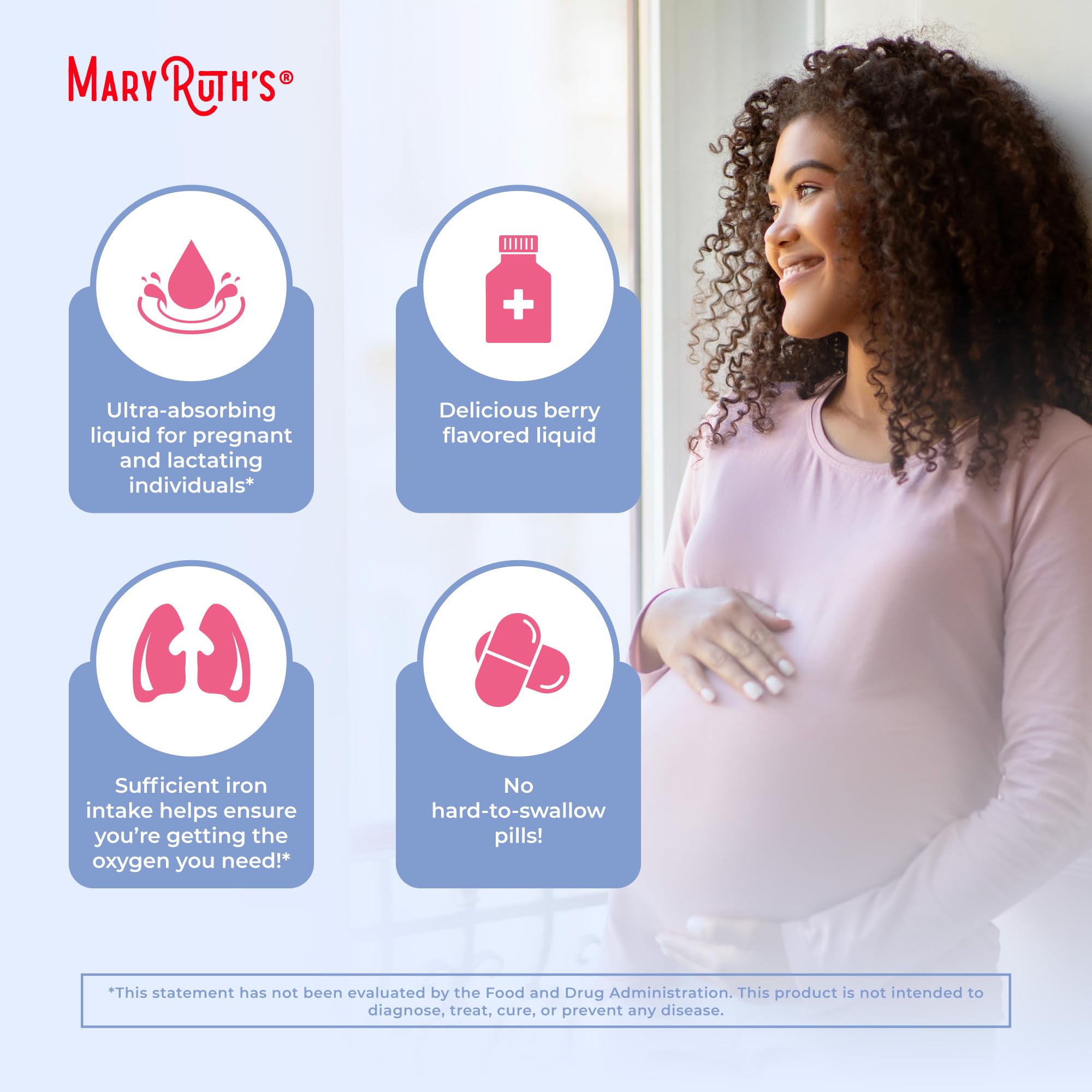 MaryRuth's Prenatal & Postnatal Iron Liquid, Sugar Free, Vegan, 15.22 Fl Oz | Bioavailable Ferrochel, Red Blood Cell Production, Sugar Free, Vegan, Non-GMO