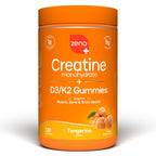 Zena Nutrition Creatine Gummies with D3 & K2, Creatine Monohydrate for Men and Women, Supports Bone, Muscle, & Cognitive Health, Gummy Workout Supplement, Blue Raspberry Flavor, 120ct, 30 Servings