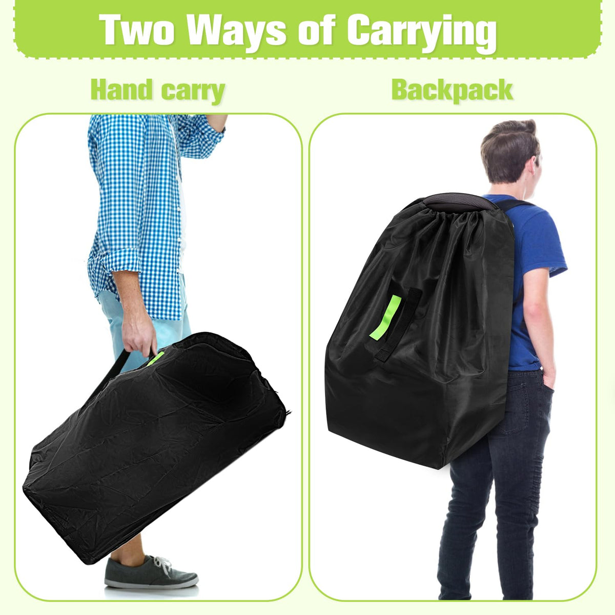 Sublaga Car Seat Bags For Airplane Travel, Durable Carseat Cover For Air Travel Car Seat Travel Bag with Shoulder Straps and 2pcs Luggage Tags For Airplane