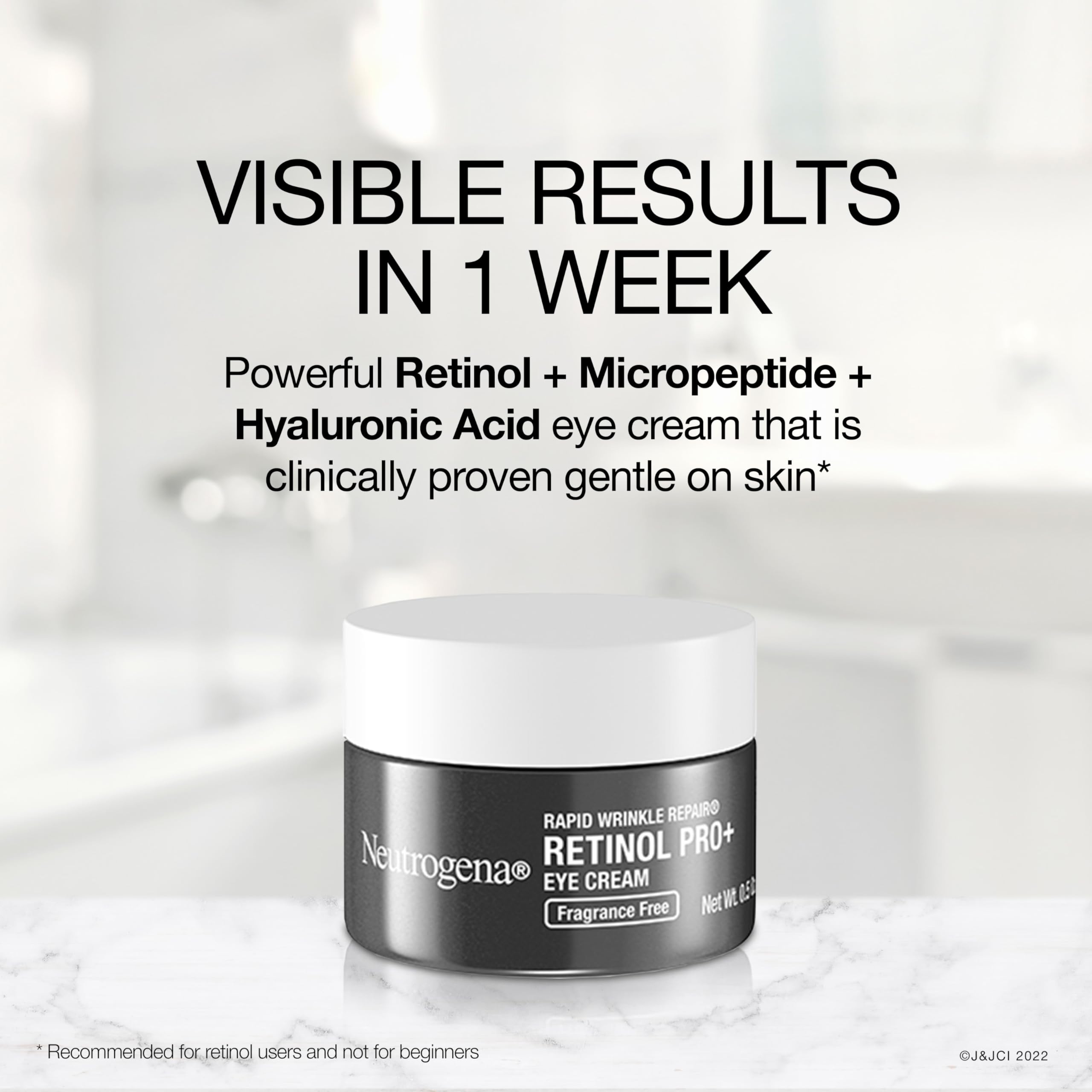 Buy now Neutrogena Rapid Wrinkle Repair Retinol Pro+ Anti-Wrinkle Eye Cream, Targeted Eye Cream for Wrinkles & Dark Circles, Formulated without Fragrance, Dyes, Phthalates, and Parabens, 0.5 oz at indiglob india