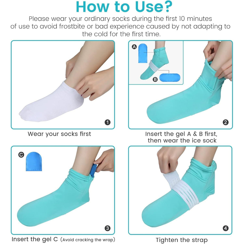 Buy now SuzziPad Cold Therapy Socks with Reusable Gel ice Packs - Achieve Relief from Sprains, Muscle Pain, Bruises, Swelling, Edema, Chemotherapy, Arthritis, Post Partum Foot (S/M) at indiglob india