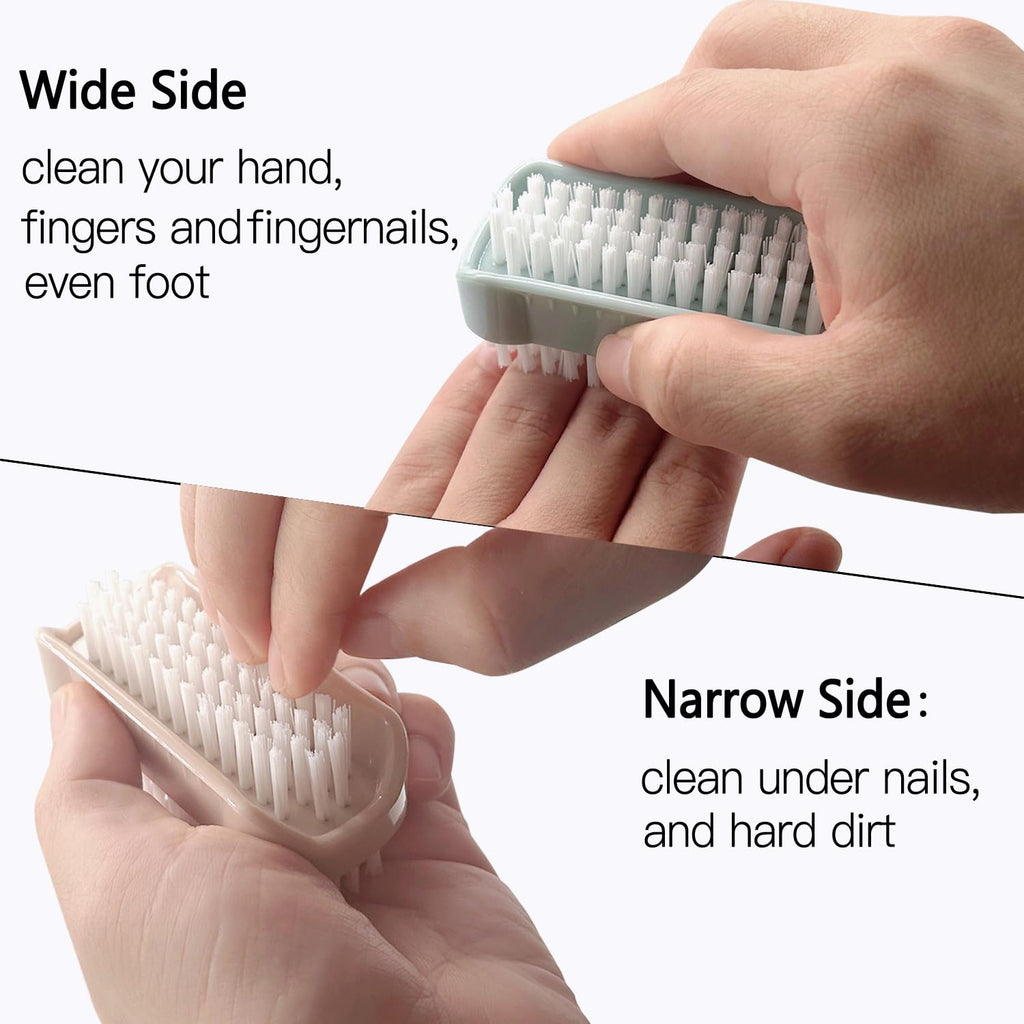 Nail Brush for Cleaning Fingernails Two Sided Hand Fingernail Scrub Brush Soft Stiff Bristles Nail Scrubber Brushes for men women kids,4 PCS