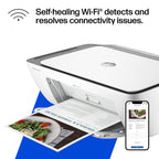 HP DeskJet 2855e Wireless All-in-One Color Inkjet Printer, Scanner, Copier, Best-for-home, 3 month Instant Ink trial included. This printer is only 2.4 ghz capable. (588S5A)