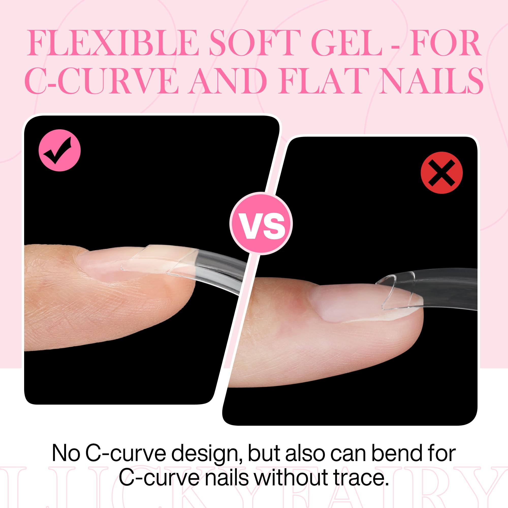 Luckyfairy Half Cover Duck Nail Tips 504 Pcs Duck Press on Nails Clear Soft Gel Short Duck Nail Tips 11 Sizes Wide French False Nails for Acrylic Nails Professional for Y2K Art Salon